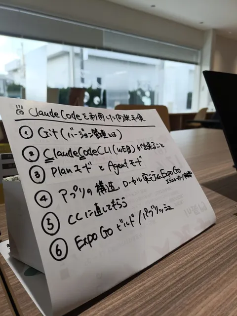 Claude Codeを使った開発手順を手書きした紙
