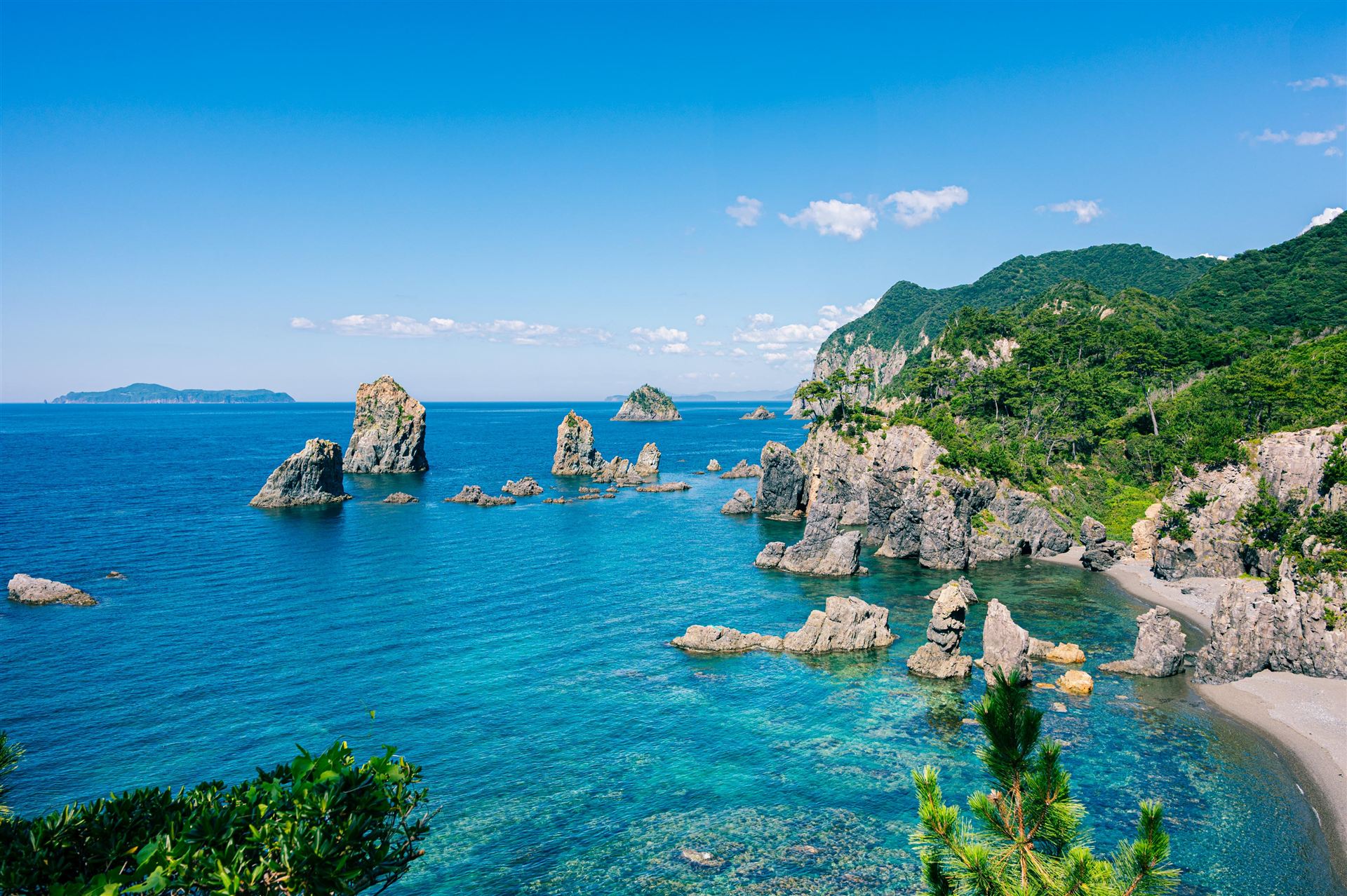加工前の元写真(青海島の風景)